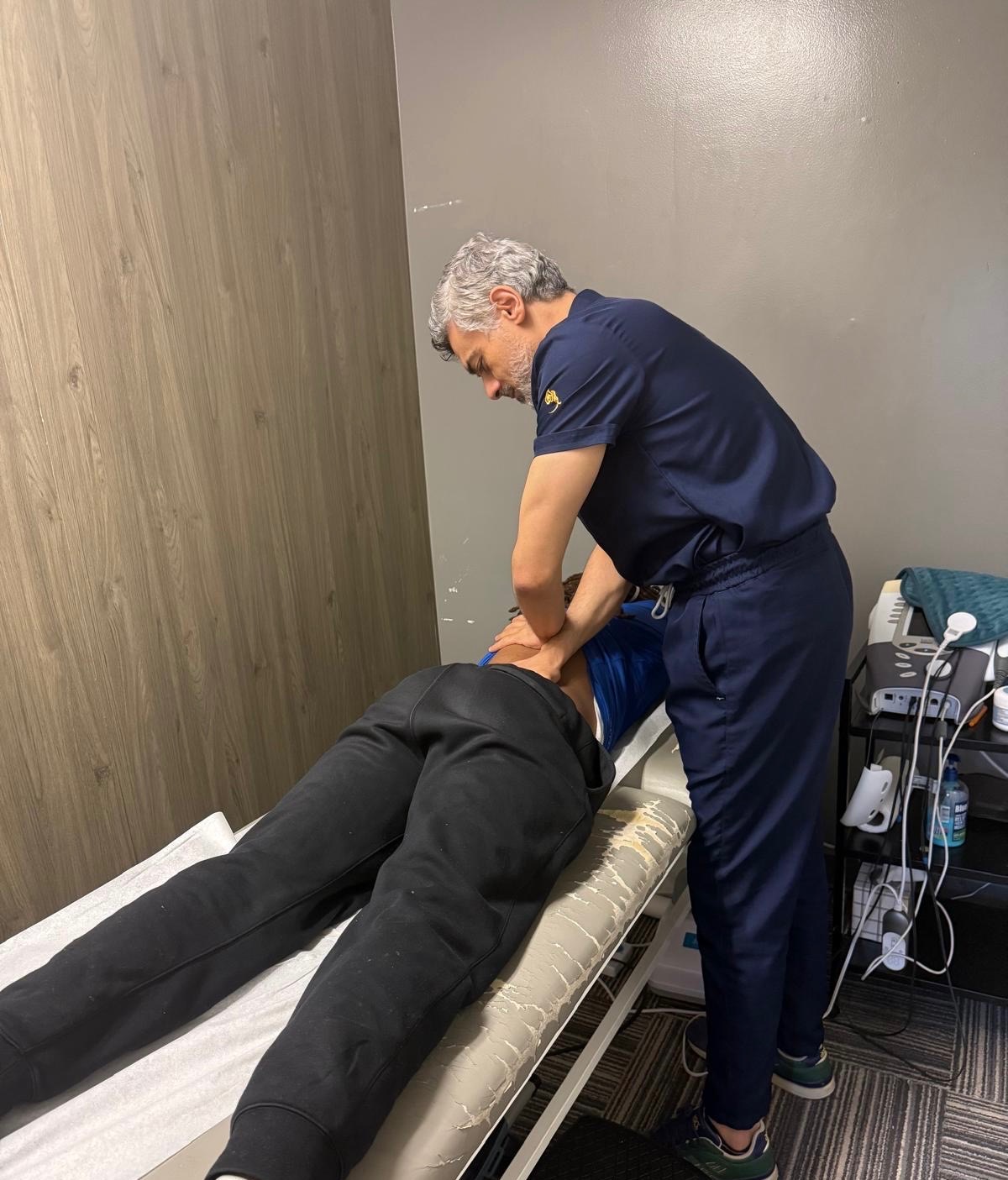 Back pain treatment session